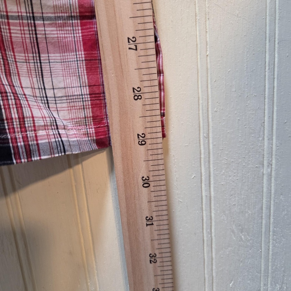 Southpole Shirt Mens Large Red Plaid Short Sleeve Button Up Woven Cotton Casual - Picture 7 of 7